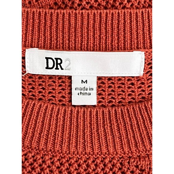 DR2 100% Cotton Paisley Open-Stitch Sweater Tank Size Medium Brick Orange EUC - Picture 7 of 13